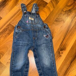 OshKosh B’Gosh girls denim embrodered‎ patch overall size 12 months